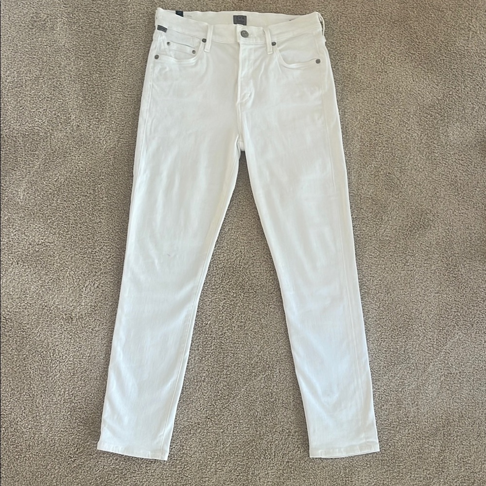 citizens of humanity white, crop, high rise jeans
